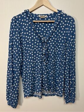 BODEN- Polka Dot Button Up Cotton Modal Blouse
